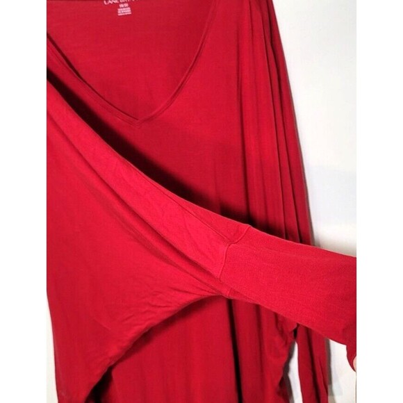 Lane Bryant Womens sz 18 20 red long sleeve vneck top  stretchy - Picture 4 of 9